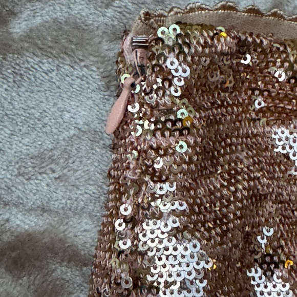 True Sequence MINI Skirt Size Small champaigne coloring Vintage 21 - Picture 6 of 11